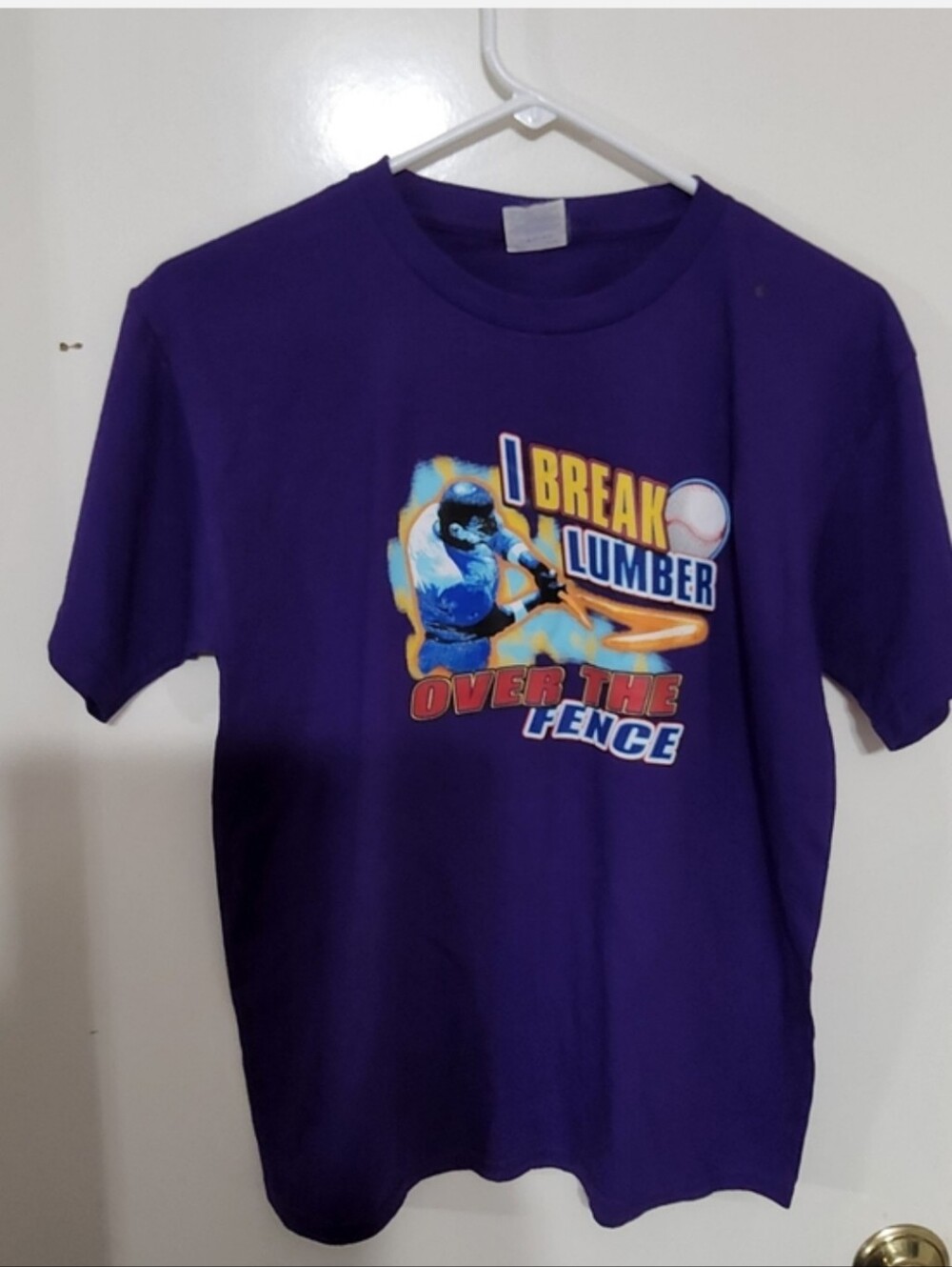 Purple Kids' Baseball Graphic Tee - I Break Lumber Over The Fence